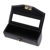 Maxbell Maxbell Leather Lipstick Case Holder Storage Box mirror Purse Pocket Black