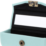 Maxbell Leather Lipstick Case Holder Storage Box mirror Purse Pocket LightCyan