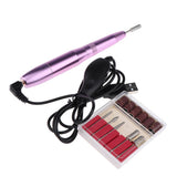 Maxbell Maxbell 6pcs Electric Nail Drill Bits and Nail Art File Pen Machine Kits Rose Pink