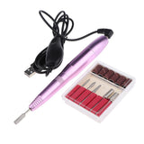 Maxbell Maxbell 6pcs Electric Nail Drill Bits and Nail Art File Pen Machine Kits Rose Pink
