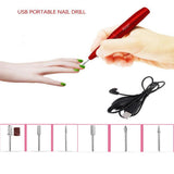 Maxbell Maxbell 6pcs Electric Nail Drill Bits and Nail Art File Pen Machine Kits Rose Pink