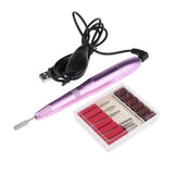 Maxbell Maxbell 6pcs Electric Nail Drill Bits and Nail Art File Pen Machine Kits Rose Pink