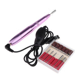 Maxbell Maxbell 6pcs Electric Nail Drill Bits and Nail Art File Pen Machine Kits Rose Pink
