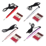 Maxbell Maxbell 6pcs Electric Nail Drill Bits and Nail Art File Pen Machine Kits Rose Pink