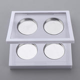 Maxbell Maxbell Square Empty Makeup Eyeshadow Palette Blush Lip Gloss Powder DIY Case 4 Grid