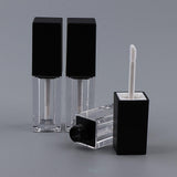 Maxbell Maxbell 3x 5ml Empty Lip Gloss Tubes Balm Bottle Cosmetic Lip Oil Container w/ wand Black