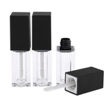 Maxbell Maxbell 3x 5ml Empty Lip Gloss Tubes Balm Bottle Cosmetic Lip Oil Container w/ wand Black