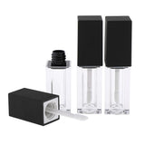Maxbell Maxbell 3x 5ml Empty Lip Gloss Tubes Balm Bottle Cosmetic Lip Oil Container w/ wand Black