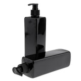 Maxbell 6Pcs Empty Plastic Shampoo Bottles with Lotion Pumps 500ML Refillable Black