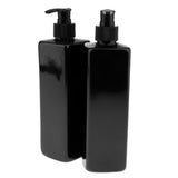 Maxbell 6Pcs Empty Plastic Shampoo Bottles with Lotion Pumps 500ML Refillable Black