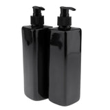 Maxbell 6Pcs Empty Plastic Shampoo Bottles with Lotion Pumps 500ML Refillable Black