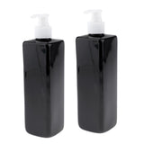 Maxbell 6Pcs Empty Plastic Shampoo Bottles with Lotion Pumps 500ML Refillable Black
