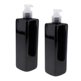 Maxbell 6Pcs Empty Plastic Shampoo Bottles with Lotion Pumps 500ML Refillable Black