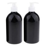 2Pcs 500mL Empty PET Shampoo Dispenser Pump Bottles Container Set White Pump