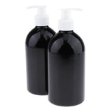2Pcs 500mL Empty PET Shampoo Dispenser Pump Bottles Container Set White Pump