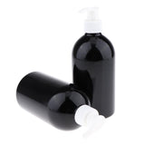 2Pcs 500mL Empty PET Shampoo Dispenser Pump Bottles Container Set White Pump