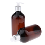 2x 500ml Empty Shampoo Pump Bottle Body Wash Dispenser Container Silver Pump