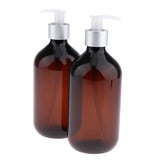 2x 500ml Empty Shampoo Pump Bottle Body Wash Dispenser Container Silver Pump
