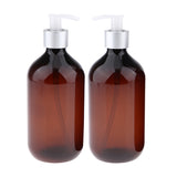 2x 500ml Empty Shampoo Pump Bottle Body Wash Dispenser Container Silver Pump