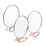 Maxbell Maxbell Folding Handheld Double Sided Mirror Table Makeup Mirror for Travel  Silver