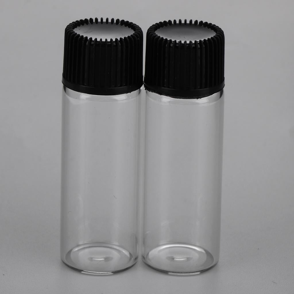 Maxbell Maxbell 20x5ML Mini Empty Essential Oil Sample Bottles w/ Screw Caps Clear+Black Cap