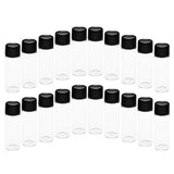 Maxbell Maxbell 20x5ML Mini Empty Essential Oil Sample Bottles w/ Screw Caps Clear+Black Cap