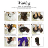 12" Short Straight Bob Synthetic Hair Full Wig Brown Ombre Flaxen