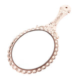 Maxbell Maxbell Antique Handheld Mirror with Embossed Rose Design for Makeup Rose Golden