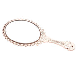 Maxbell Maxbell Antique Handheld Mirror with Embossed Rose Design for Makeup Rose Golden