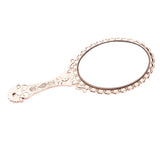 Maxbell Maxbell Antique Handheld Mirror with Embossed Rose Design for Makeup Rose Golden