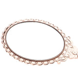 Maxbell Maxbell Antique Handheld Mirror with Embossed Rose Design for Makeup Rose Golden