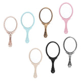 Maxbell Maxbell Antique Handheld Mirror with Embossed Rose Design for Makeup Rose Golden