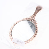 Maxbell Maxbell Antique Handheld Mirror with Embossed Rose Design for Makeup Rose Golden