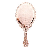 Maxbell Maxbell Antique Handheld Mirror with Embossed Rose Design for Makeup Rose Golden