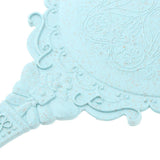 Maxbell Maxbell Antique Handheld Mirror with Embossed Rose Design for Makeup Light Blue