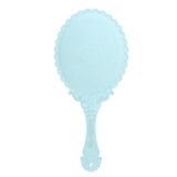 Maxbell Maxbell Antique Handheld Mirror with Embossed Rose Design for Makeup Light Blue