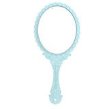 Maxbell Maxbell Antique Handheld Mirror with Embossed Rose Design for Makeup Light Blue