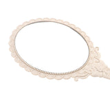 Maxbell Maxbell Antique Handheld Mirror with Embossed Rose Design for Makeup Beige
