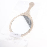 Maxbell Maxbell Antique Handheld Mirror with Embossed Rose Design for Makeup Beige