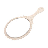 Maxbell Maxbell Antique Handheld Mirror with Embossed Rose Design for Makeup Beige