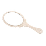 Maxbell Maxbell Antique Handheld Mirror with Embossed Rose Design for Makeup Beige