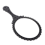 Maxbell Maxbell Antique Handheld Mirror with Embossed Rose Design for Makeup Black