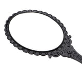 Maxbell Maxbell Antique Handheld Mirror with Embossed Rose Design for Makeup Black