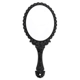 Maxbell Maxbell Antique Handheld Mirror with Embossed Rose Design for Makeup Black