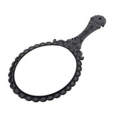 Maxbell Maxbell Antique Handheld Mirror with Embossed Rose Design for Makeup Black