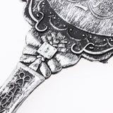 Maxbell Maxbell Antique Handheld Mirror with Embossed Rose Design for Makeup Antique Silver