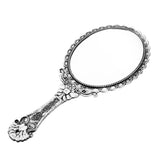 Maxbell Maxbell Antique Handheld Mirror with Embossed Rose Design for Makeup Antique Silver