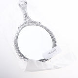 Maxbell Maxbell Antique Handheld Mirror with Embossed Rose Design for Makeup Antique Silver