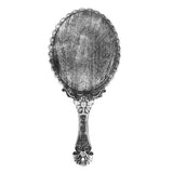 Maxbell Maxbell Antique Handheld Mirror with Embossed Rose Design for Makeup Antique Silver