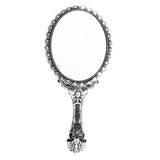 Maxbell Maxbell Antique Handheld Mirror with Embossed Rose Design for Makeup Antique Silver